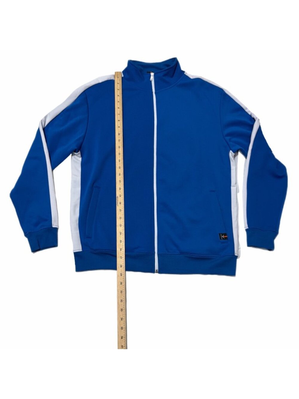 Screenshot Jacket Mens XL Blue Track White Stripe Y2K Rapper Soccer Athleisure - Picture 6 of 14